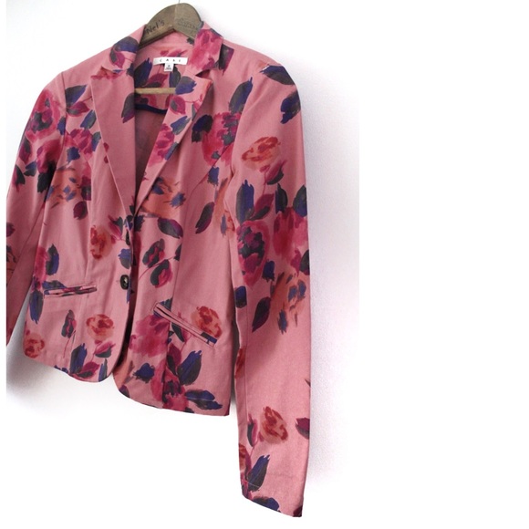 CAbi Pink Rose Garden Floral Buttoned Jacket Blazer Preowned XS - Picture 9 of 15
